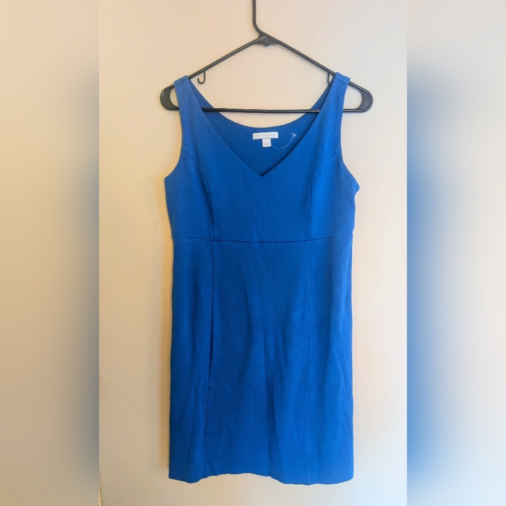New York & Company Blue V-Neck Mini Dress, Size Small